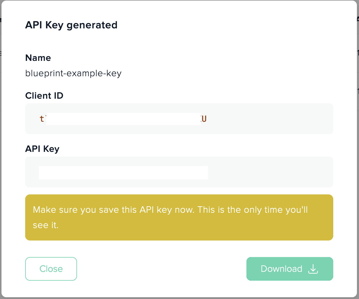 Keypair generation result